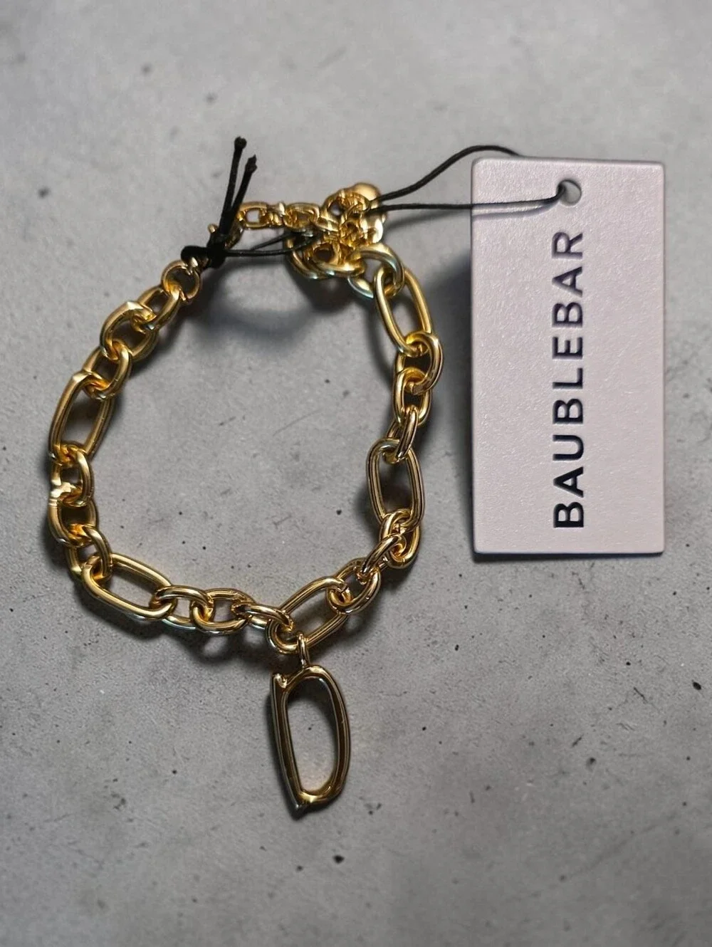 BaubleBar Gold Initial Charm Bracelet - You Choose D, R, C
